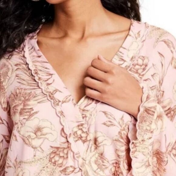 Agua Bendita X Target Romantic Floral Print Flare Sleeve Romper NWT Size Large - Picture 4 of 9